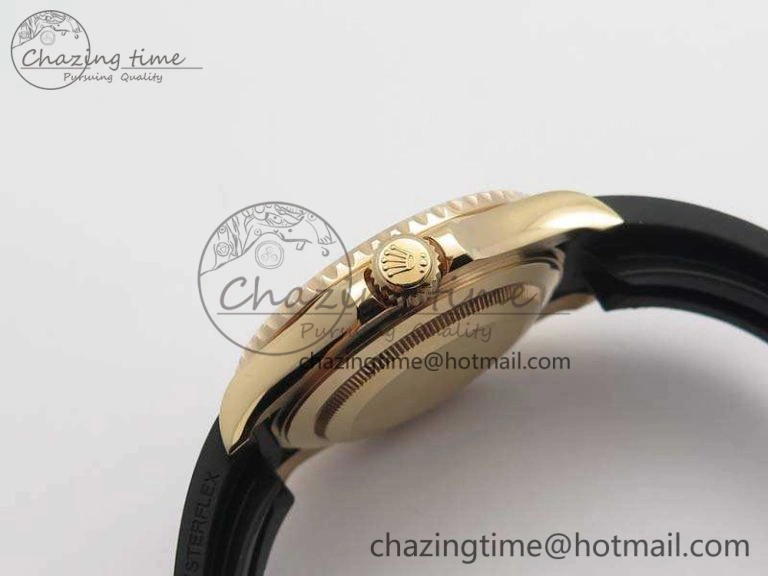 Yacht-Master 40mm 116695SATS BP Maker Best Edition Crystal Bezel On Black Rubber Strap Swiss ETA2824