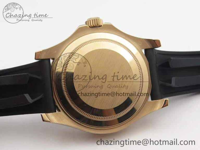 Yacht-Master 40mm 116695SATS BP Maker Best Edition Crystal Bezel On Black Rubber Strap Swiss ETA2824