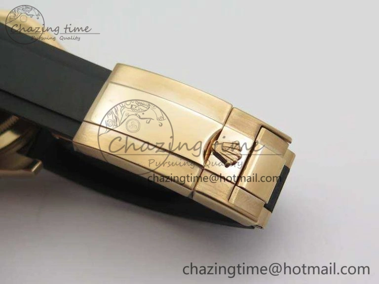 Yacht-Master 40mm 116695SATS BP Maker Best Edition Crystal Bezel On Black Rubber Strap Swiss ETA2824