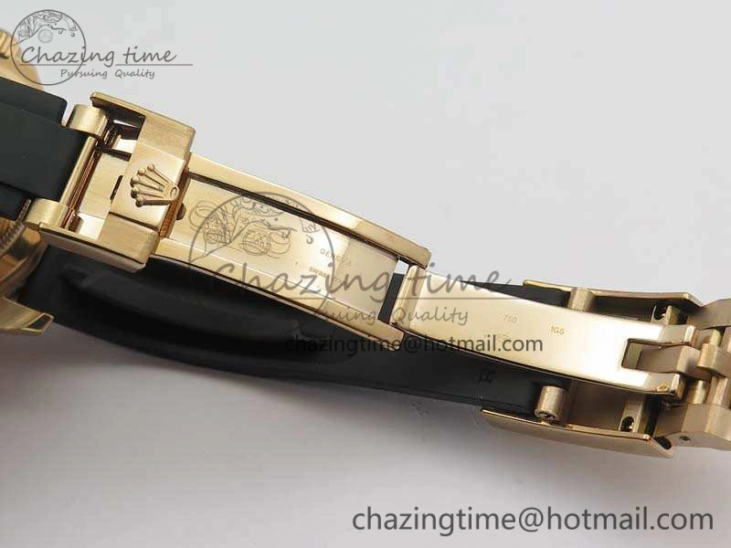 Yacht-Master 40mm 116695SATS BP Maker Best Edition Crystal Bezel On Black Rubber Strap Swiss ETA2824