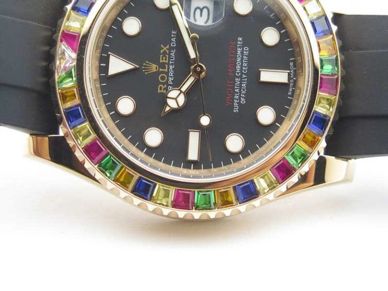 Yacht-Master 40mm 116695SATS Noob 1:1 Best Edition On Black Rubber Strap A2836 (Free Extra Strap)