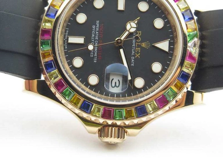 Yacht-Master 40mm 116695SATS Noob 1:1 Best Edition On Black Rubber Strap A2836 (Free Extra Strap)