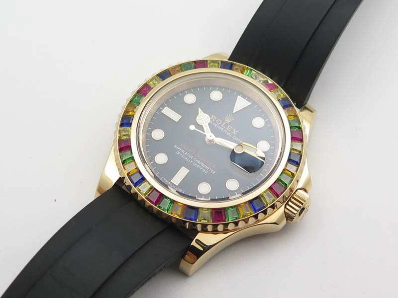 Yacht-Master 40mm 116695SATS Noob 1:1 Best Edition On Black Rubber Strap A2836 (Free Extra Strap)