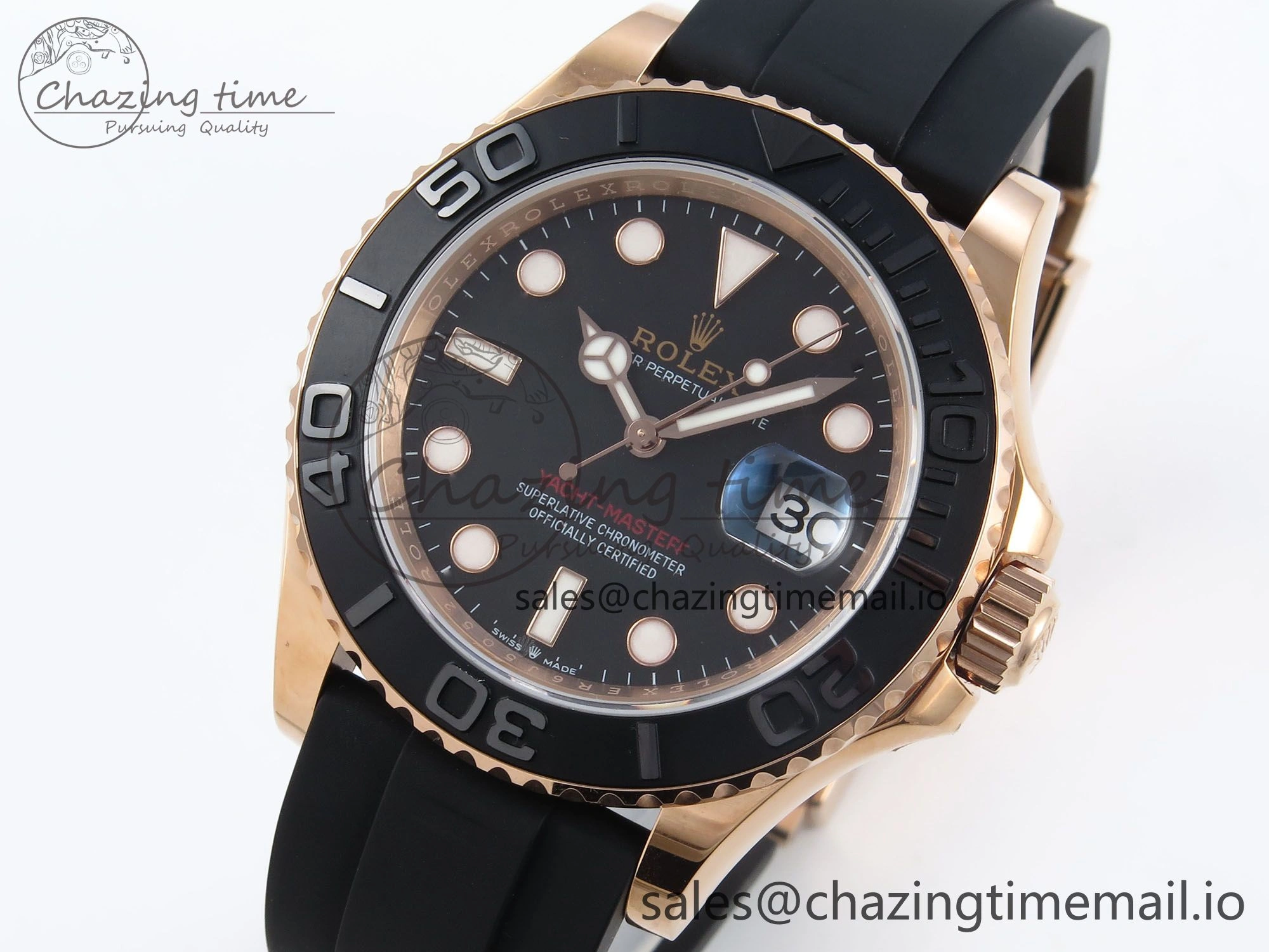 Yacht-Master 40mm 126655 EWEF Best Edition Black Dial on Oysterflex Strap A3235