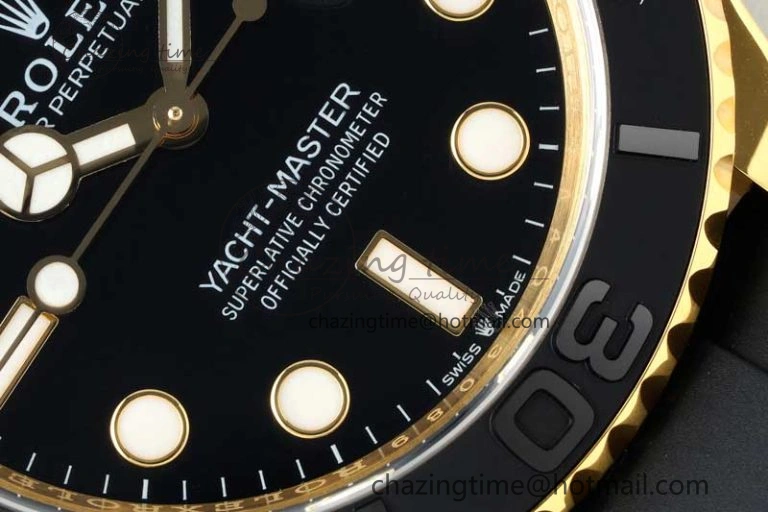 Yacht-Master 42mm 226658 YG 3EF 1:1 Best Edition 3D Black Ceramic Bezel on Oysterflex Strap VR3235