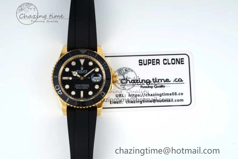 Yacht-Master 42mm 226658 YG 3EF 1:1 Best Edition 3D Black Ceramic Bezel on Oysterflex Strap VR3235