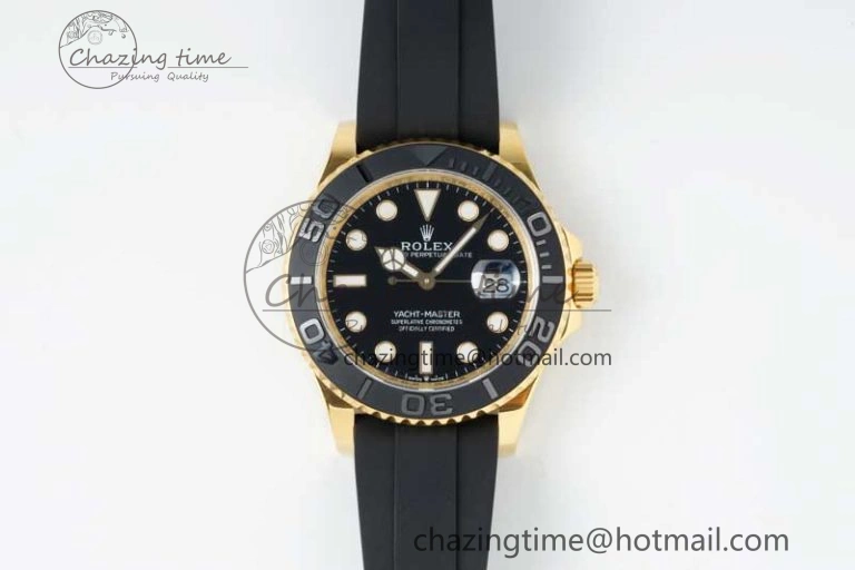 Yacht-Master 42mm 226658 YG 3EF 1:1 Best Edition 3D Black Ceramic Bezel on Oysterflex Strap VR3235