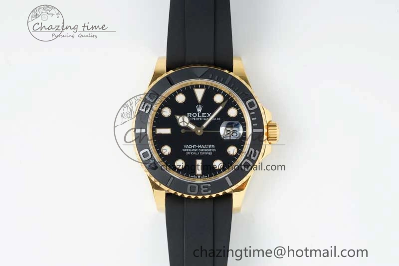 Yacht-Master 42mm 226658 YG 3EF 1:1 Best Edition 3D Black Ceramic Bezel on Oysterflex Strap VR3235
