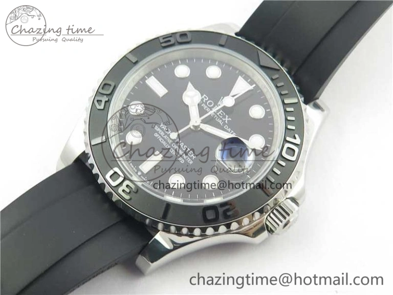 Yacht-Master 42mm 226659 Bp Maker 1:1 Best Edition 3D Black Ceramic Bezel on Black Rubber Strap SA3235