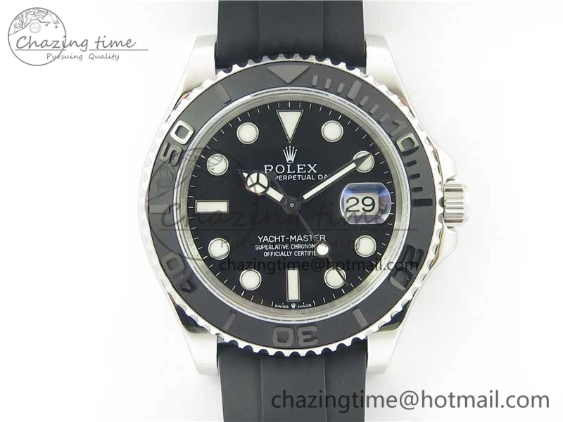 Yacht-Master 42mm 226659 Bp Maker 1:1 Best Edition 3D Black Ceramic Bezel on Black Rubber Strap SA3235