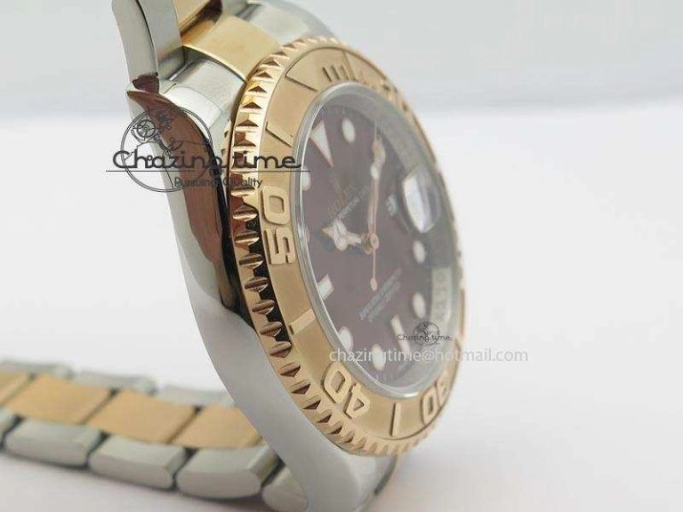 Yacht-Master BP Maker 116621 RG Bezel Brown Dial On SS Bracelet A3135
