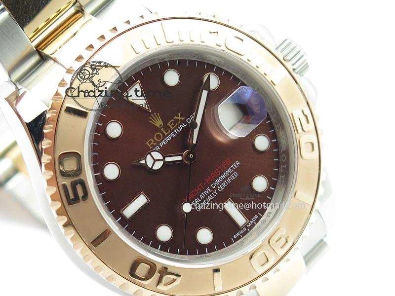 Yacht-Master BP Maker 116621 RG Bezel Brown Dial On SS Bracelet A3135