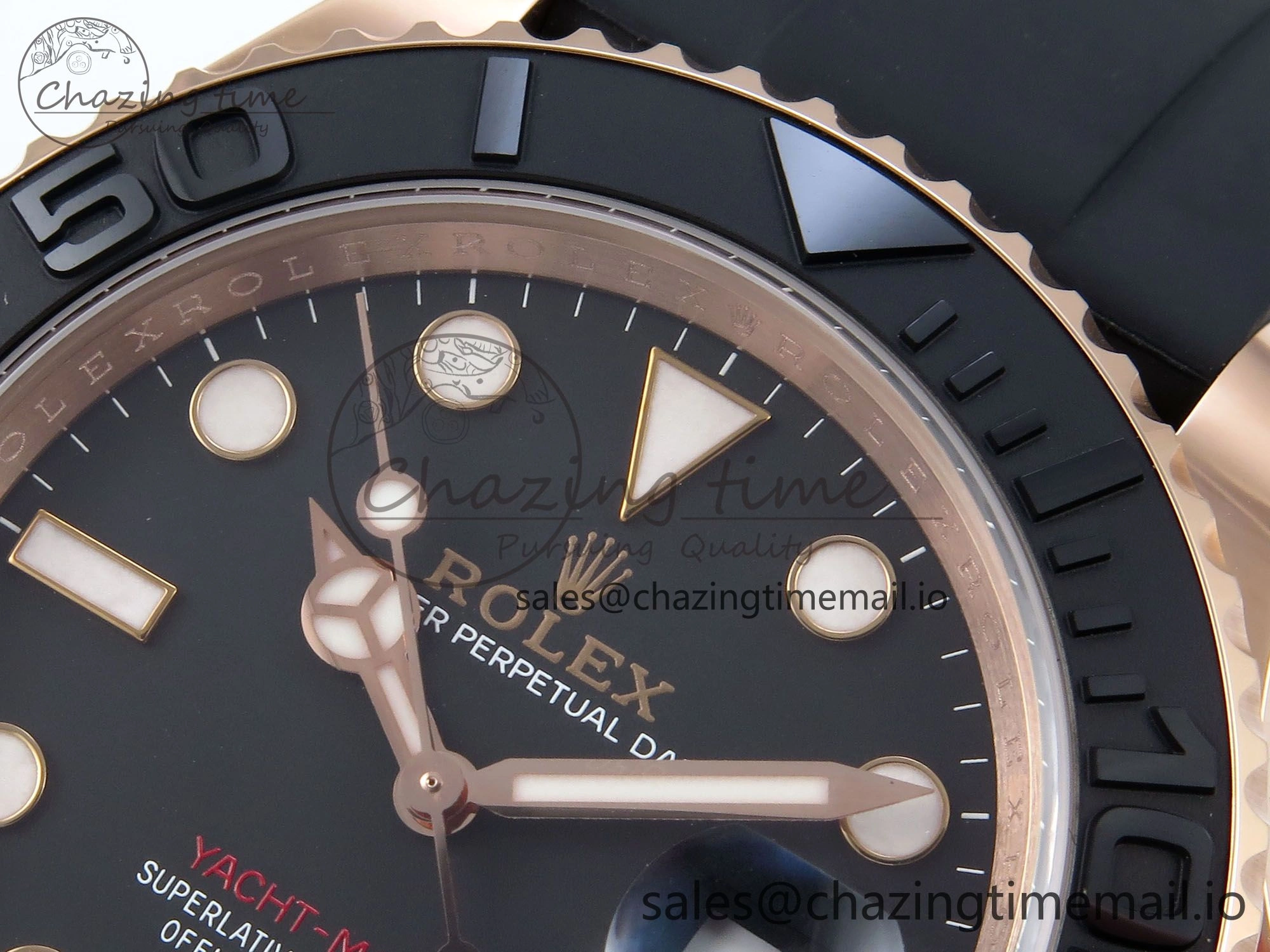 Yacht-Master RG 126655 QF+ 1:1 Best Edition Black Dial on Oysterflex Strap VR3235