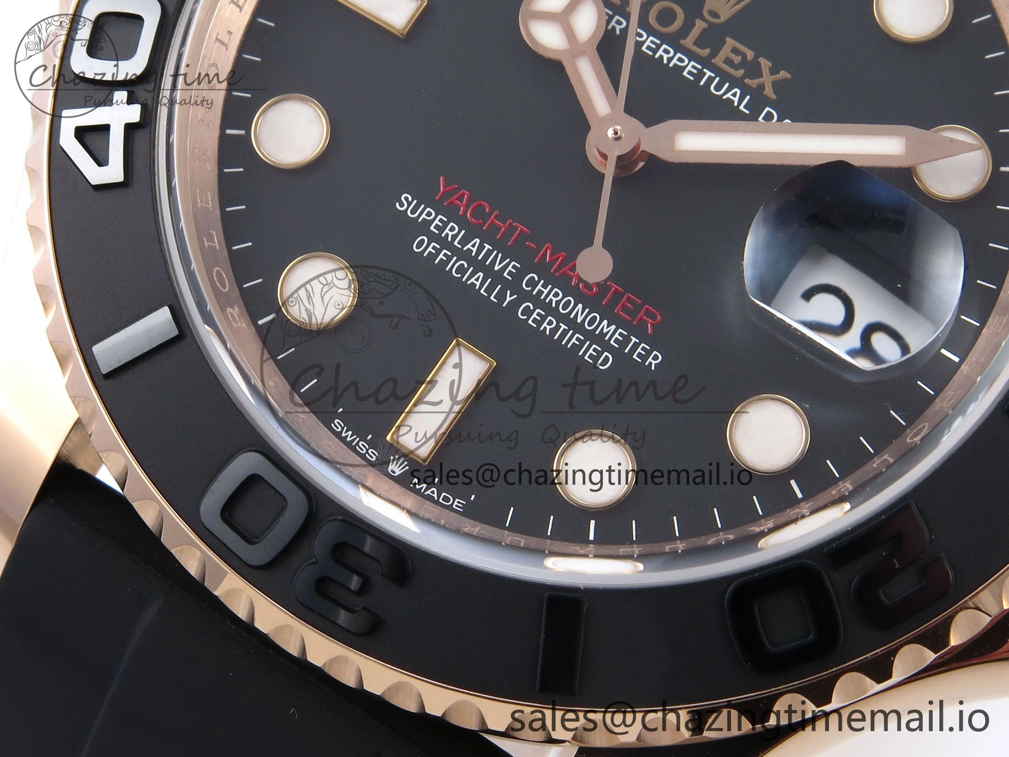 Yacht-Master RG 126655 QF+ 1:1 Best Edition Black Dial on Oysterflex Strap VR3235