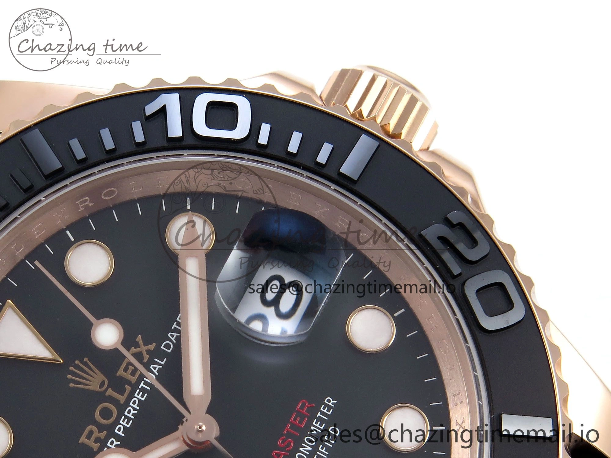 Yacht-Master RG 126655 QF+ 1:1 Best Edition Black Dial on Oysterflex Strap VR3235