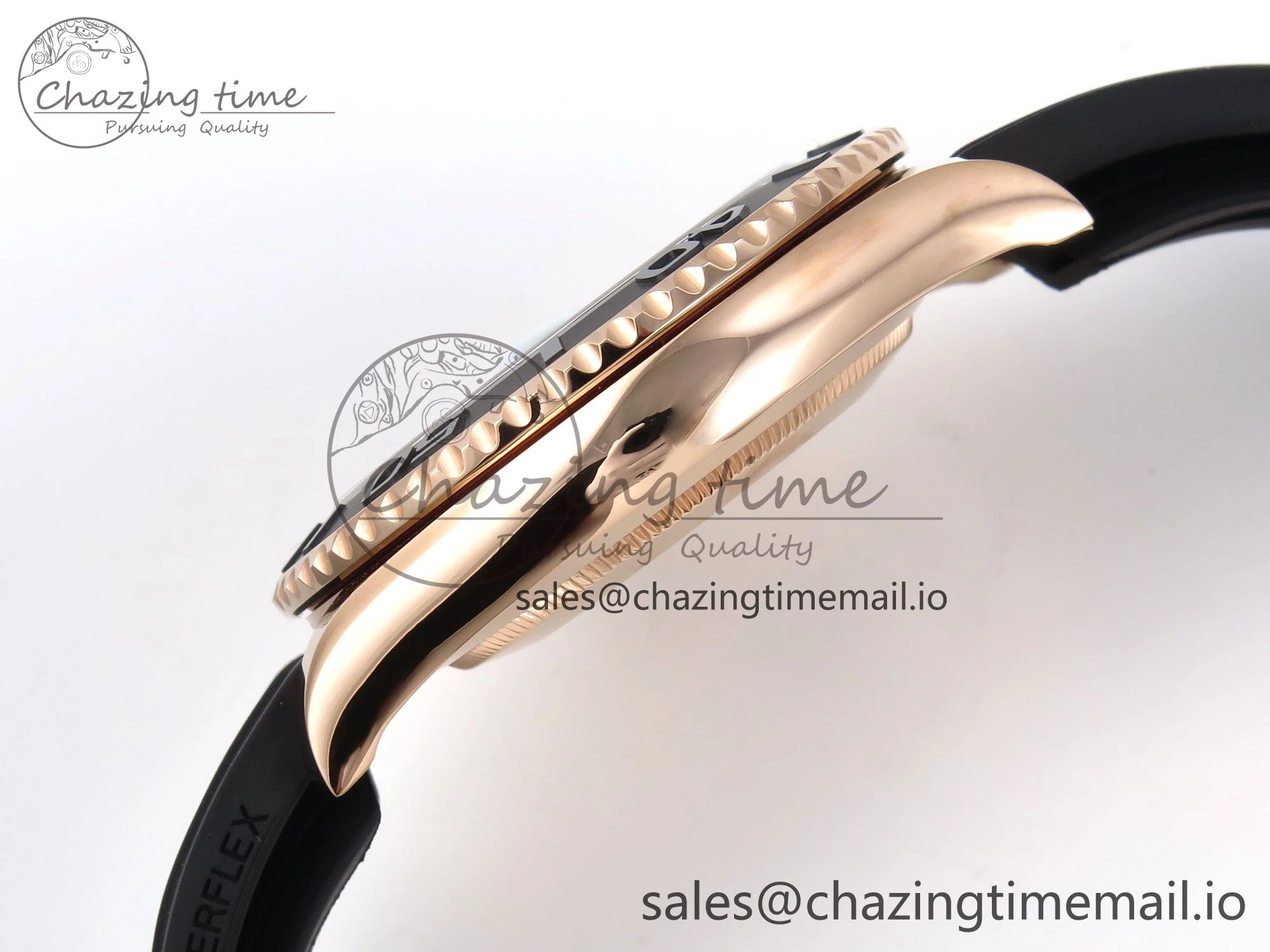 Yacht-Master RG 126655 QF+ 1:1 Best Edition Black Dial on Oysterflex Strap VR3235