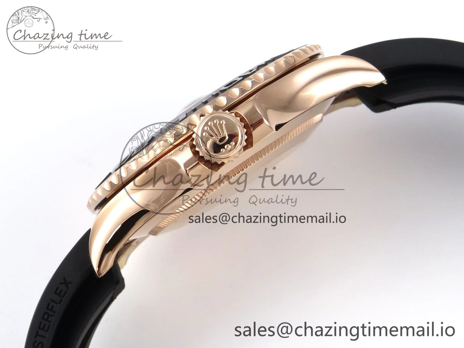 Yacht-Master RG 126655 QF+ 1:1 Best Edition Black Dial on Oysterflex Strap VR3235