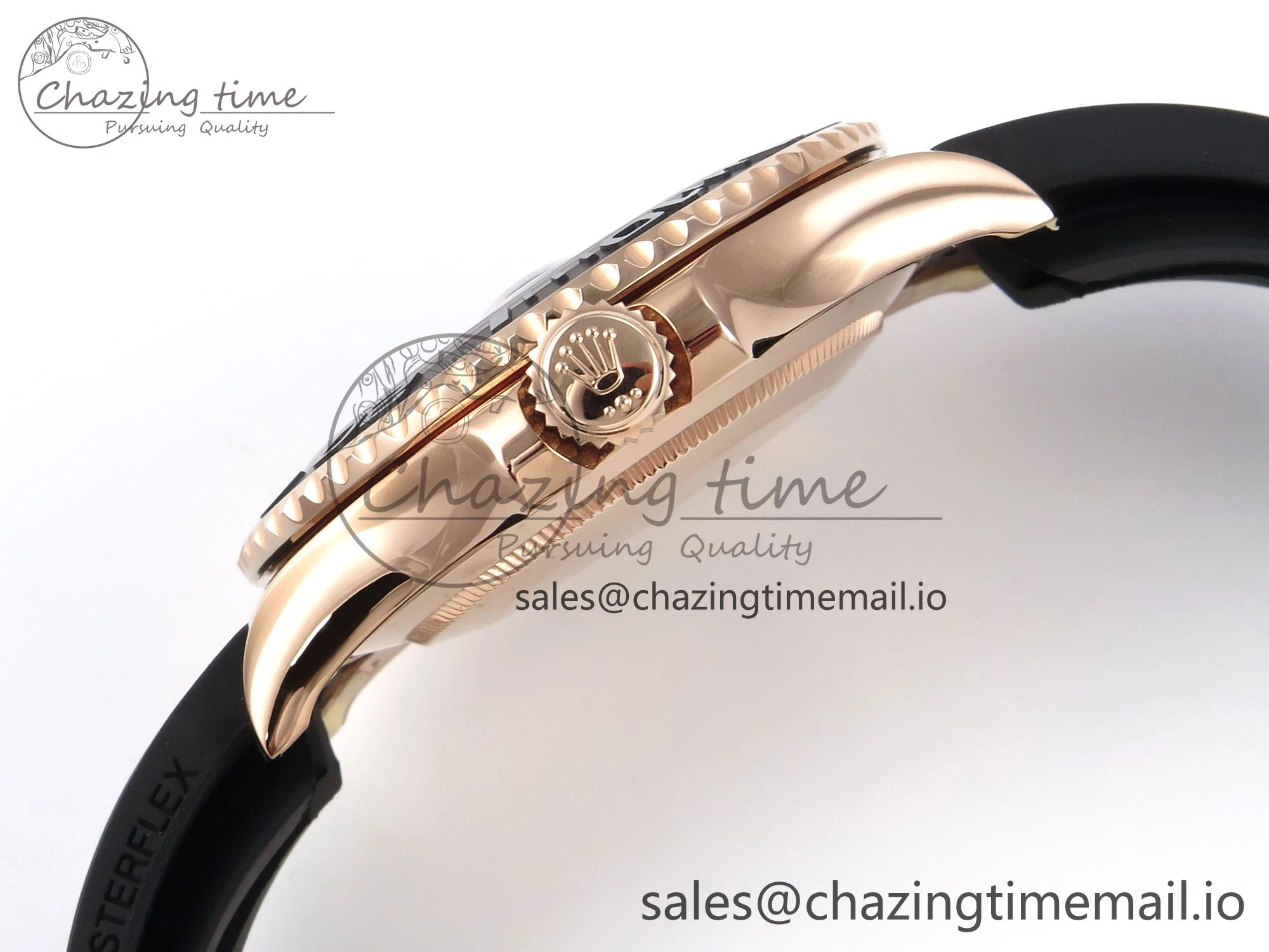 Yacht-Master RG 126655 QF+ 1:1 Best Edition Black Dial on Oysterflex Strap VR3235