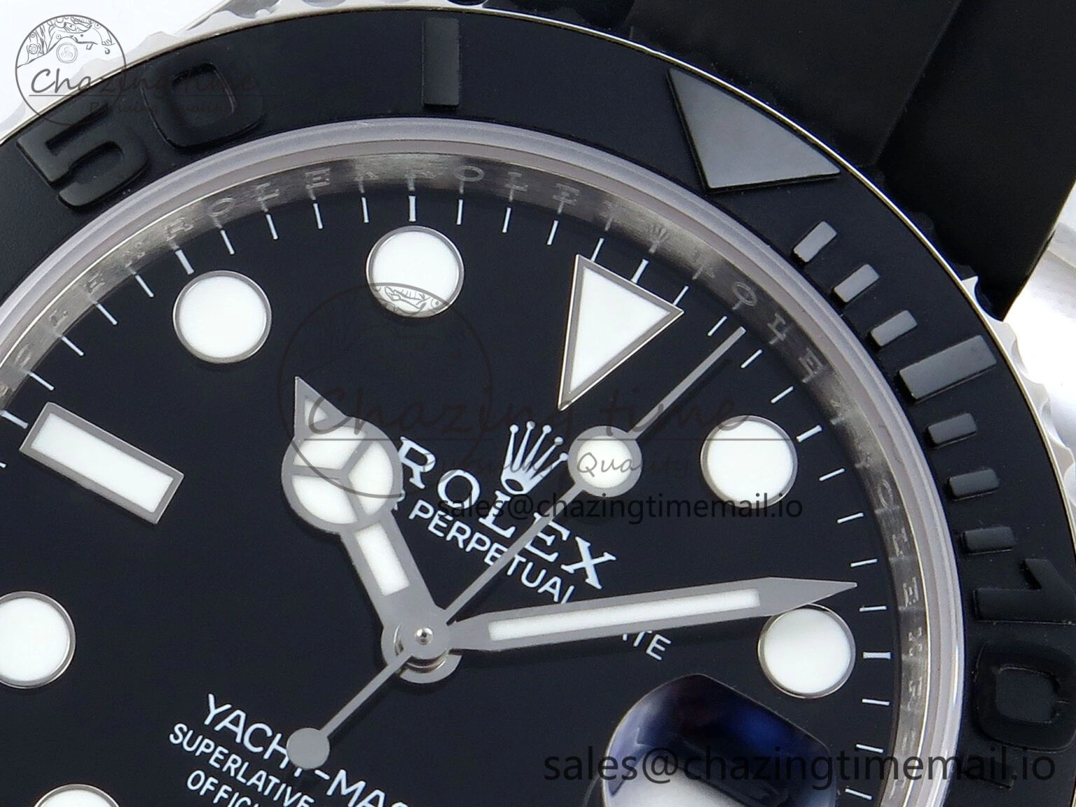 Yacht-Master SS 226659 QF+ 1:1 Best Edition Black Dial on Oysterflex Strap VR3235