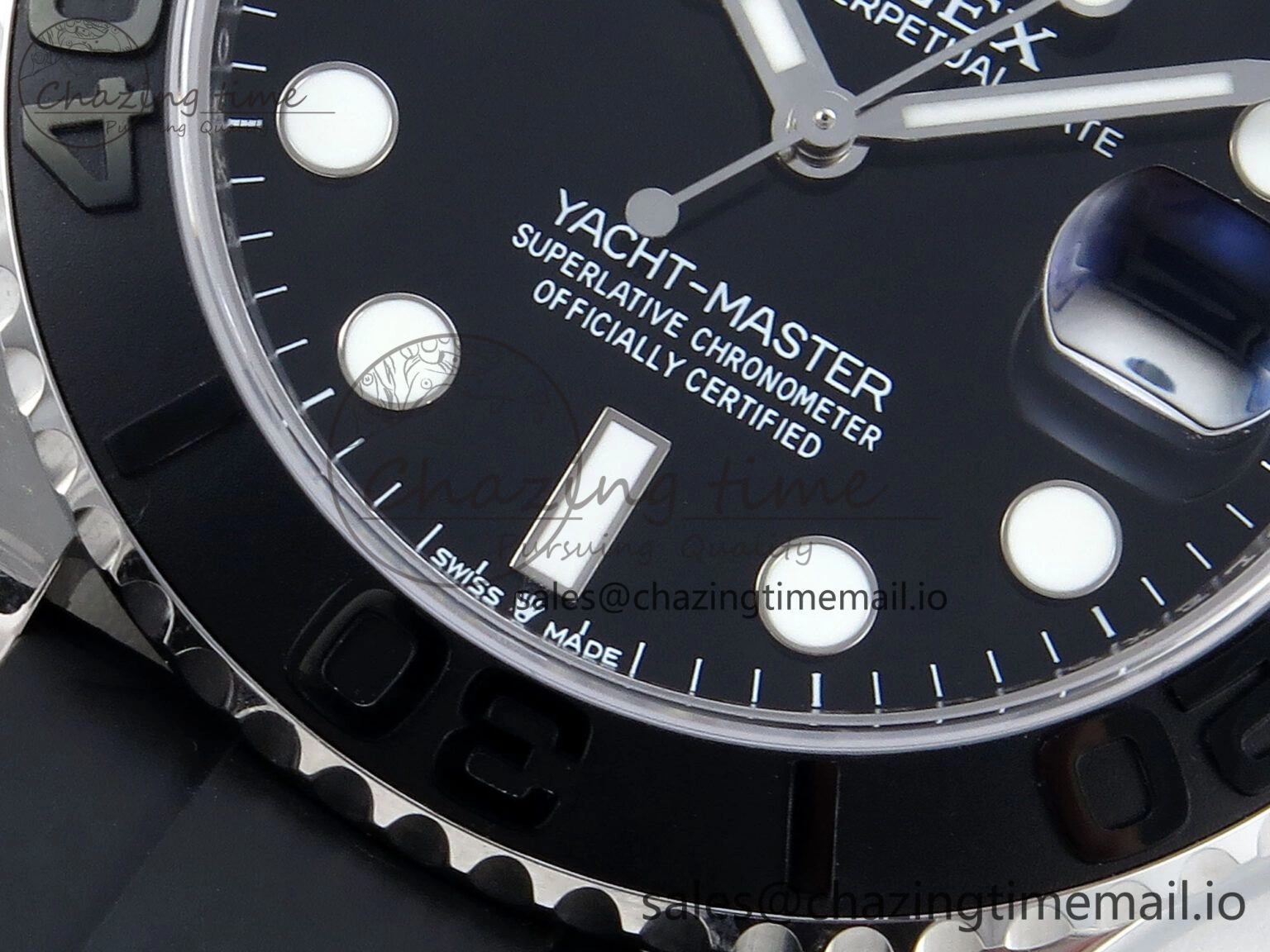 Yacht-Master SS 226659 QF+ 1:1 Best Edition Black Dial on Oysterflex Strap VR3235