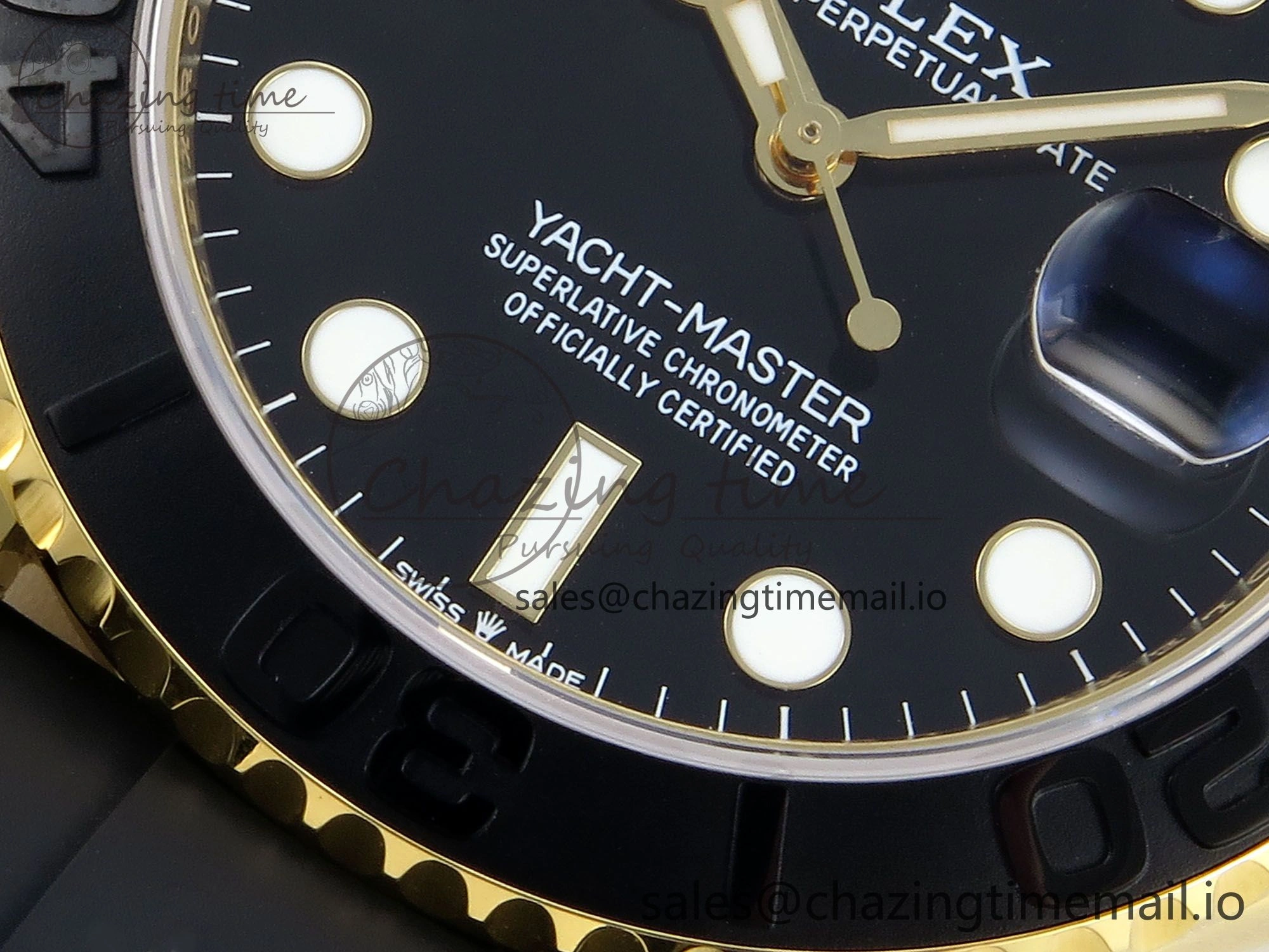 Yacht-Master YG 226658 QF+ 1:1 Best Edition Black Dial on Oysterflex Strap VR3235