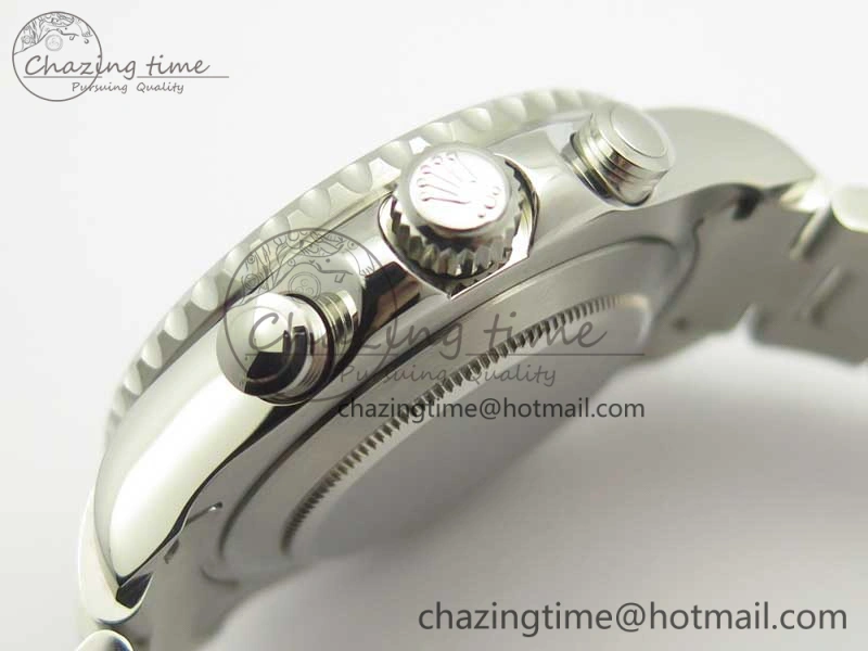 YachtMaster II 116680 SS JF 1:1 Best Edition White Dial Blue Ceramic Bezel on SS Bracelet A7750 V2