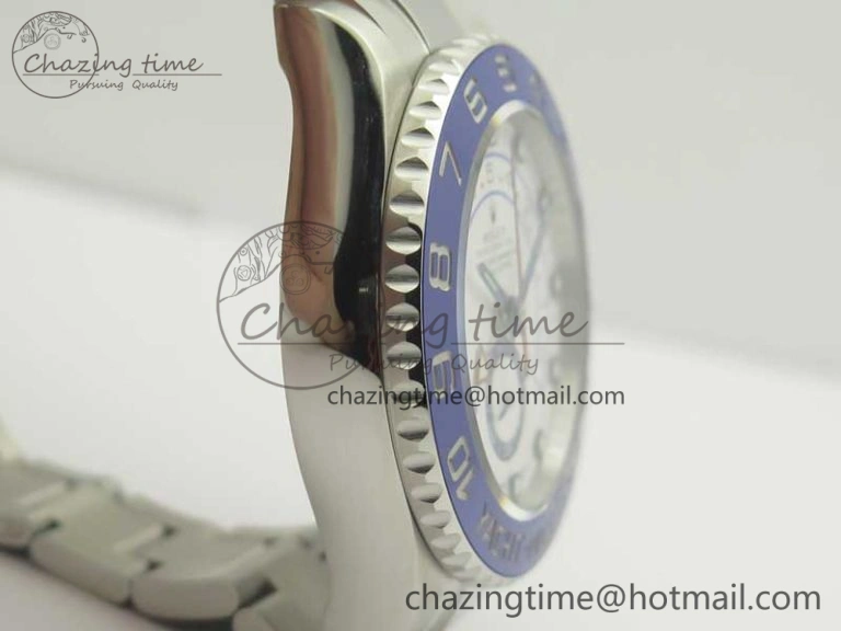 YachtMaster II 116680 SS JF 1:1 Best Edition White Dial Blue Ceramic Bezel on SS Bracelet A7750 V2