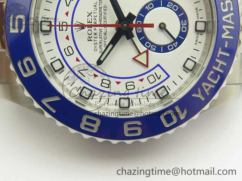 YachtMaster II 116680 SS JF 1:1 Best Edition White Dial Blue Ceramic Bezel on SS Bracelet A7750 V2