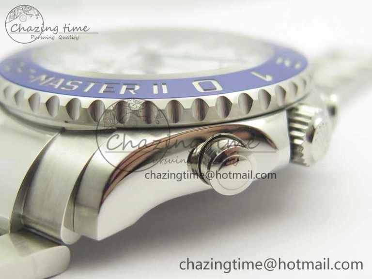 YachtMaster II 116680 SS JF 1:1 Best Edition White Dial Blue Ceramic Bezel on SS Bracelet A7750 V2