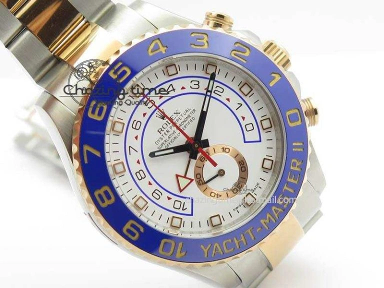 YachtMaster II 116681 SS RG Blue Ceramic JF 1:1 Best Edition On SS RG Bracelet A7750