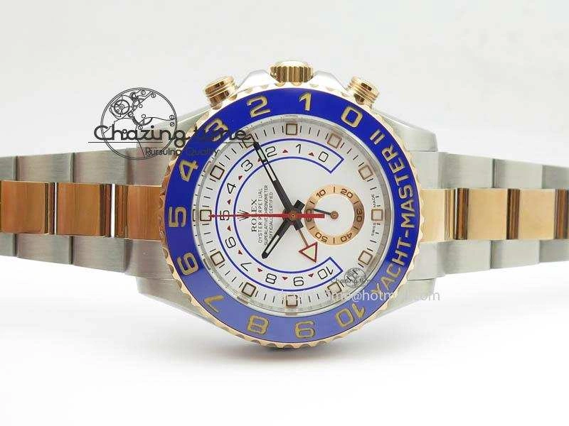 YachtMaster II 116681 SS RG Blue Ceramic JF 1:1 Best Edition On SS RG Bracelet A7750