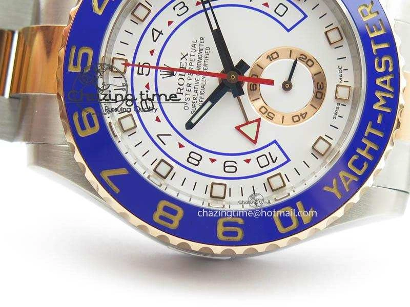 YachtMaster II 116681 SS RG Blue Ceramic JF 1:1 Best Edition On SS RG Bracelet A7750