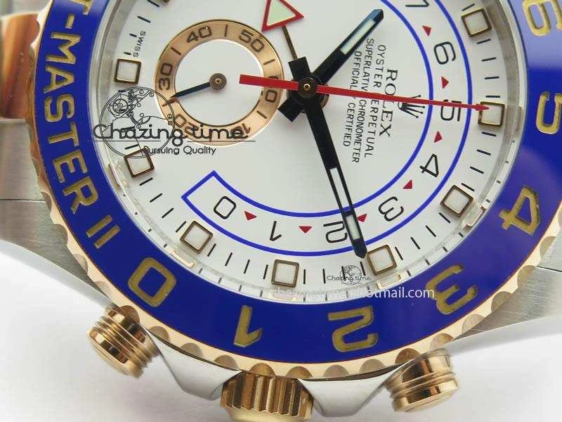 YachtMaster II 116681 SS RG Blue Ceramic JF 1:1 Best Edition On SS RG Bracelet A7750