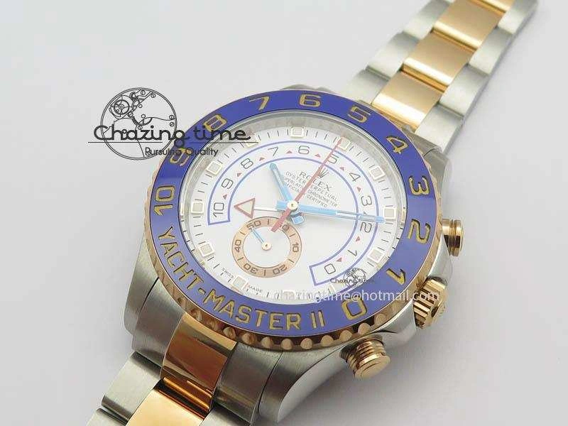 YachtMaster II 116681 SS RG Blue Ceramic JF 1:1 Best Edition On SS RG Bracelet A7750