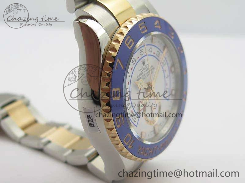 YachtMaster II 116681 SS RG Blue Ceramic New Version Dial JF 1:1 Best Edition On SS RG Bracelet A7750