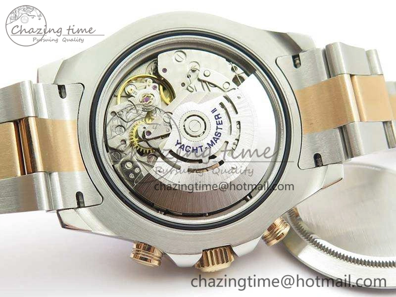 YachtMaster II 116681 SS RG Blue Ceramic New Version Dial JF 1:1 Best Edition On SS RG Bracelet A7750