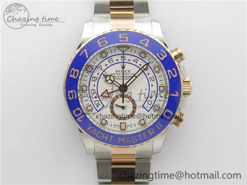 YachtMaster II 116681 SS RG Blue Ceramic VRF 1:1 Best Edition on SS RG Bracelet A7750