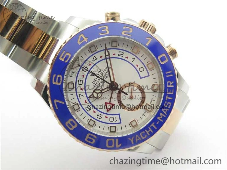 YachtMaster II 116681 SS RG Blue Ceramic VRF 1:1 Best Edition on SS RG Bracelet A7750