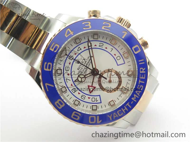YachtMaster II 116681 SS RG Blue Ceramic VRF 1:1 Best Edition on SS RG Bracelet A7750