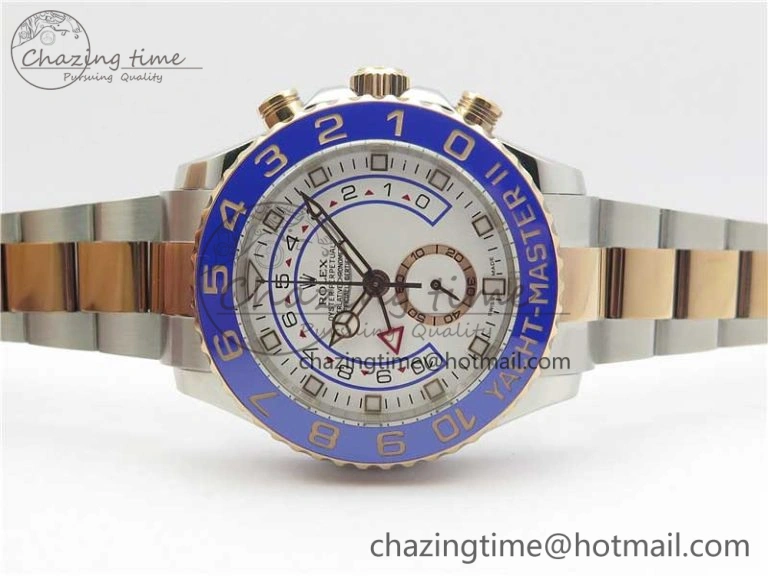YachtMaster II 116681 SS RG Blue Ceramic VRF 1:1 Best Edition on SS RG Bracelet A7750