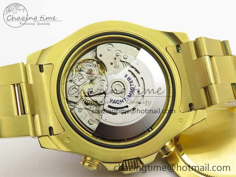 YachtMaster II 116688 YG JF 1:1 Best Edition White Dial Blue Ceramic Bezel On YG Bracelet A7750