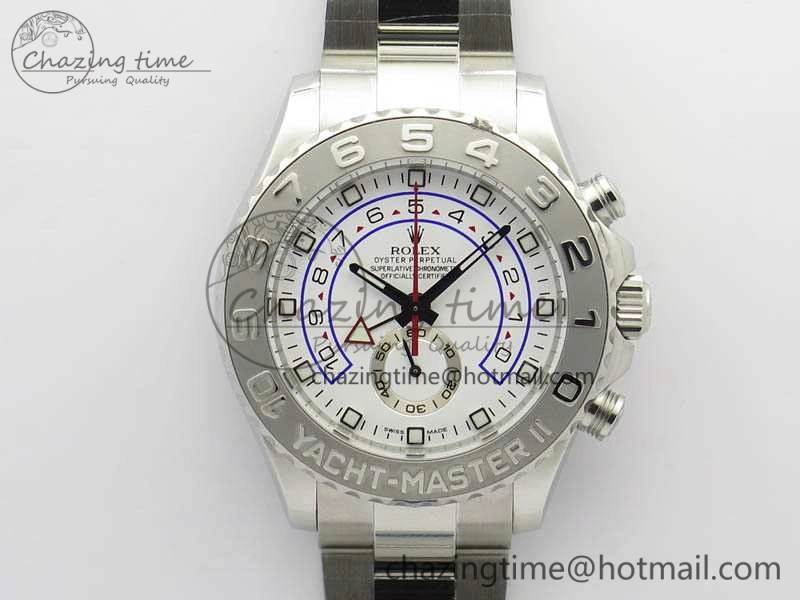 YachtMaster II 116689 SS JF 1:1 Best Edition White Dial Blue On SS Bracelet A7750