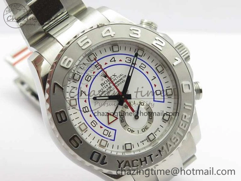 YachtMaster II 116689 SS JF 1:1 Best Edition White Dial Blue On SS Bracelet A7750