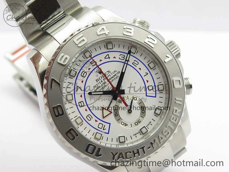 YachtMaster II 116689 SS JF 1:1 Best Edition White Dial Blue On SS Bracelet A7750