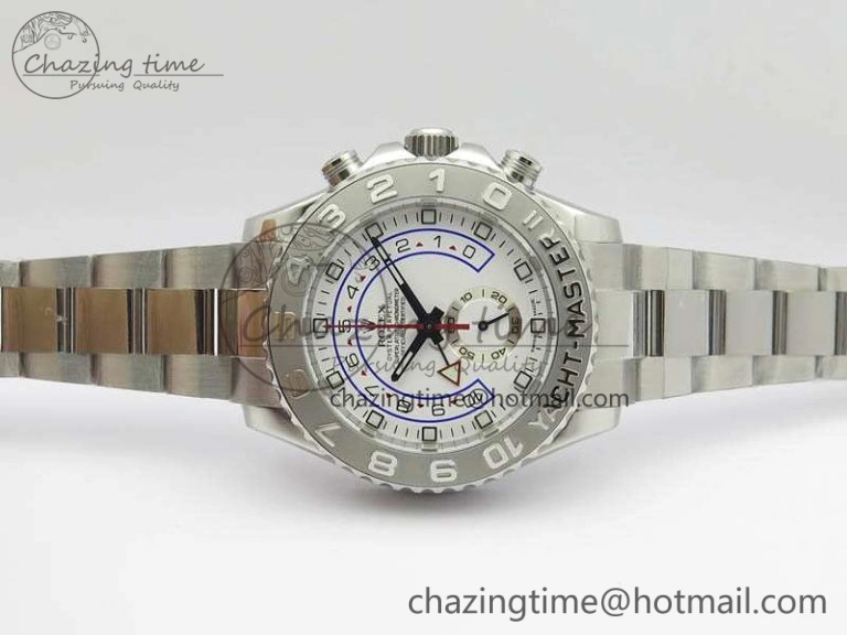 YachtMaster II 116689 SS JF 1:1 Best Edition White Dial Blue On SS Bracelet A7750