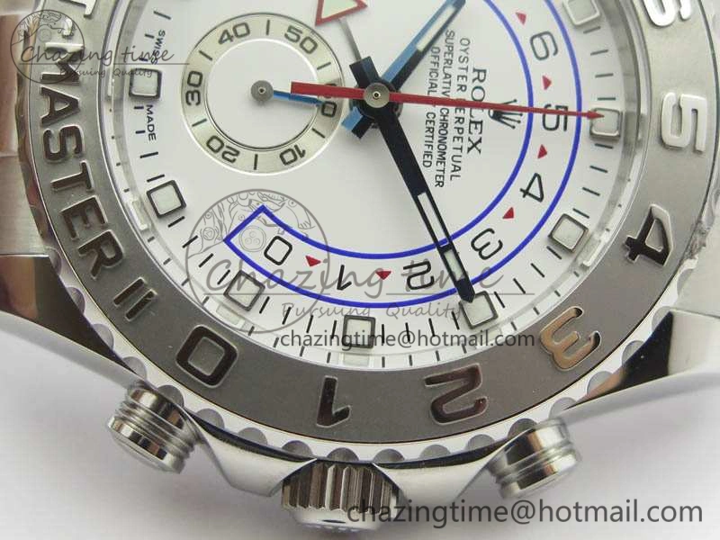 YachtMaster II 116689 SS JF 1:1 Best Edition White Dial Blue On SS Bracelet A7750