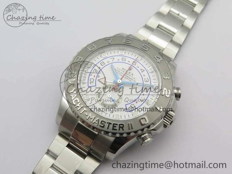YachtMaster II 116689 SS JF 1:1 Best Edition White Dial Blue On SS Bracelet A7750
