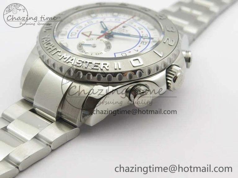 YachtMaster II 116689 SS JF 1:1 Best Edition White Dial Blue On SS Bracelet A7750