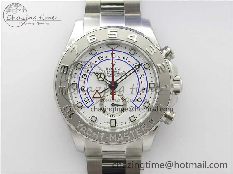 YachtMaster II 116689 SS JF 1:1 Best Edition White Dial Ceramic Bezel on SS Bracelet A7750 V2
