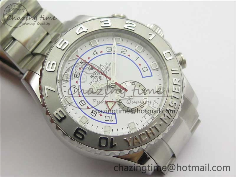 YachtMaster II 116689 SS JF 1:1 Best Edition White Dial Ceramic Bezel on SS Bracelet A7750 V2